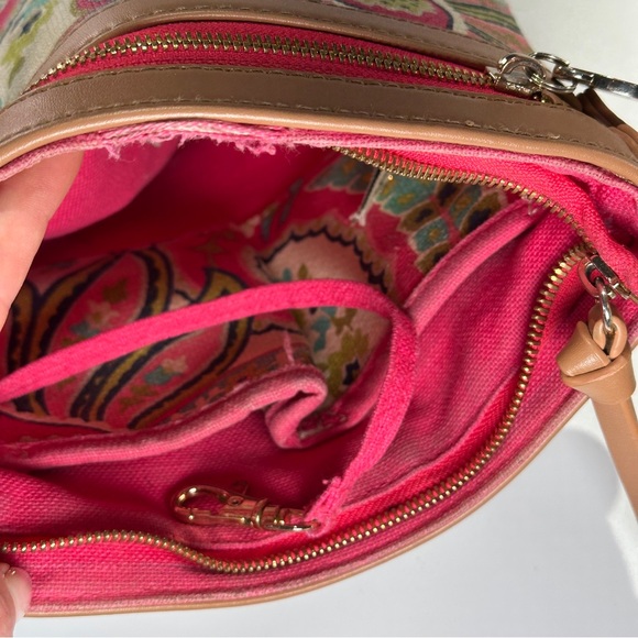 Spartina 449 Paisley Crossbody Canvas Leather Bag - Picture 10 of 15